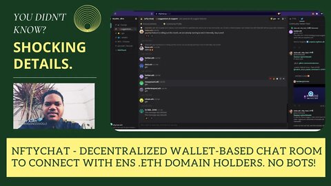 Nftychat - Decentralized Wallet-Based Chat Room To Connect With ENS .ETH Domain Holders. No Bots!