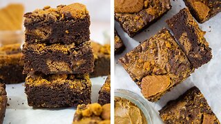 The perfect brownie does exist! Stuffed Cookie Butter Biscoff Brownies | Daily Recipes