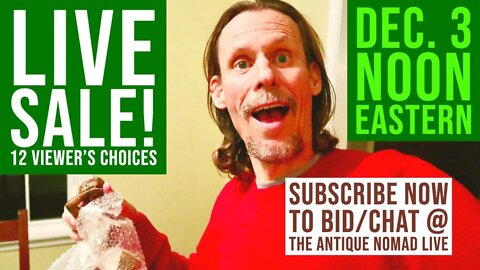 VIEWER'S CHOICE! | LIVE SALE | 12 VINTAGE ITEMS | NOON EASTERN
