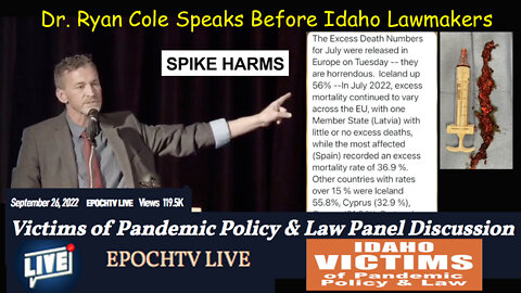 Dr. Ryan Cole Speaks Before Idaho Lawmakers 09262022