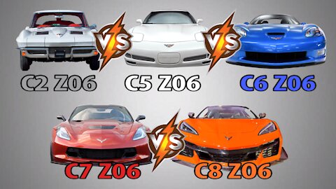 C8 Z06 Flat Plane 5.5L LT6 vs C2 Z06, C5 Z06, C6 Z06, C7 Z06 Sounds