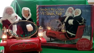Gemmy Santa and Mrs. Claus "A Sleigh Ride" Singing Lighted Animated Christmas Decoration