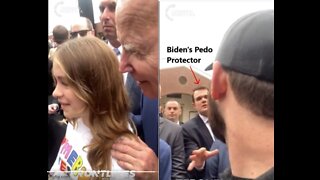 Biden sneaks up behind girl, grabs her shoulders and tells her 'no serious guys until you're 30