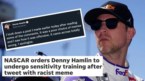 Woke NASCAR Hits A New Low | Denny Hamlin Needs "Sensitivity Training" After Meme About Kyle Larson