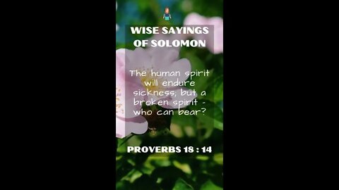 Proverbs 18:14 | NRSV Bible - Wise Sayings of Solomon