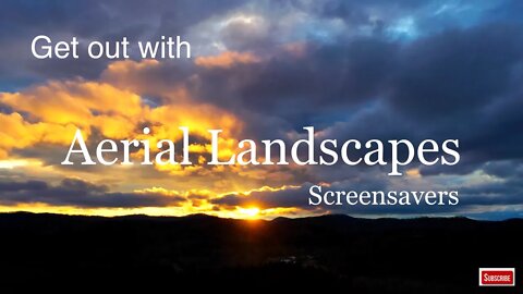 Asheville Mountain Sunset 4K Stock Video - Aerial Landscapes Screensaver 4K