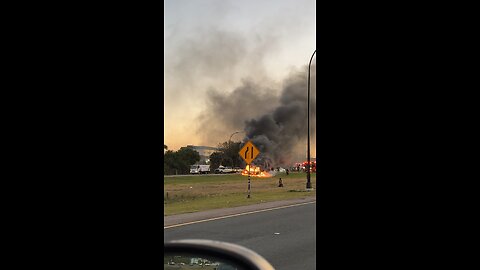 Truck fire on the I4 interstate Orlando FL February 6 2024