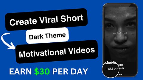 Viral Dark Theme Motivational Shorts Videos - Earn $1,537/Month! 💰