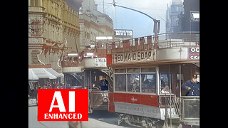 Liverpool, 1901. AI Enhanced. BW. Filmed From A Tram Car. Details Recovered, Sharpened HD