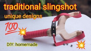 Traditional slingshot, homemade DIY:wooden slingshot