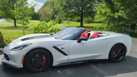 C7 Corvette Convertible-close stuck top, release latched cover, sensor repair. Manual Top Operation.