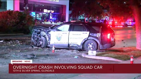 Violent crash involving squad car in Glendale, 2 injured