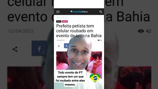 Prefeita petista é roubada em evento. #shorts #prefeita de lauro de freitas tem celular roubado