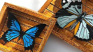 DIY Panel with butterflies | Room decor | Cardboard and paper panel