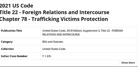 Title 22 FOREIGN RELATION , CHAPTER 78 TRAFFICKING VICTIMS