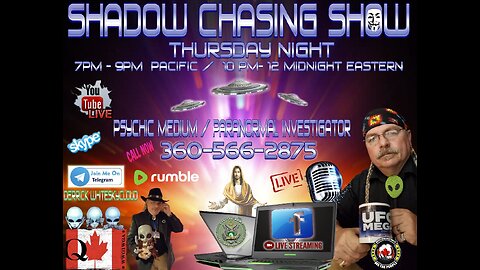 Shadow Chasing Show - Between 2 Worlds Radio with host Derrick Whiteskycloud 17-10-2023