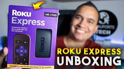 BARATO e COMPLETO! Roku Express, TRANSFORME SUA TV em SMART! Unboxing e detalhes