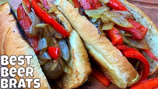 Beer Brats on Blackstone Griddle with GrillGrates | Easy Bratwurst !!