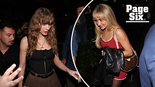 Taylor Swift lets her natural curls hang loose at dinner with Sabrina Carpenter