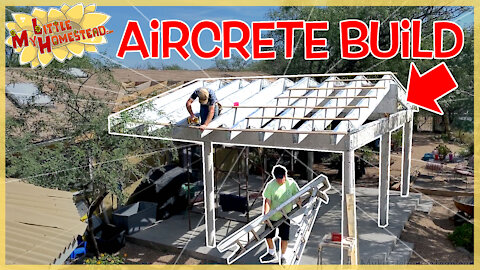 Installing Aircrete Rafters for Patio Build | Weekly Peek Ep323