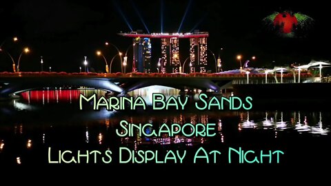 Marina Bay Sands, Singapore. Lights Display At Night.