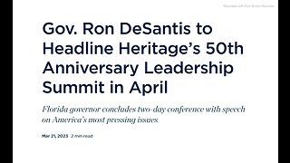 DeSantis to Headline Heritage’s 50th Anniversary Leadership Summit in April 21, 2023. Article text below.