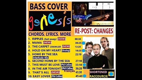 Bass cover GENESIS (NEW) __ Chords, Lyrics and MORE