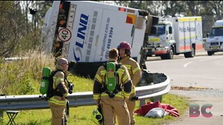 Bus carrying wedding guests in Australian wine region rolls over, killing 10 and injuring 25