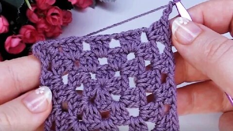 How to crochet granny square simple short tutorial free written pattern in description