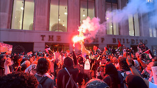 Protest Outside Nova Music Festival Exhibition in New York