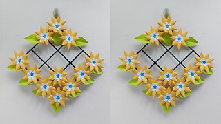 Flower Wall Hanging Craft Ideas With Paper/ DIY room decor / How to make wall hanging with paper