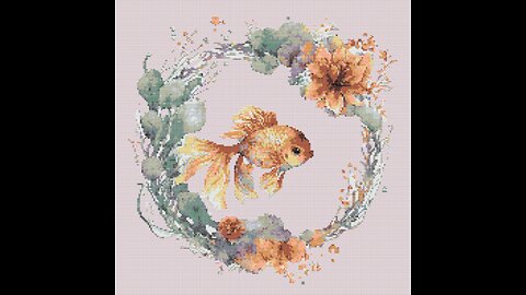 Floral Goldfish Cross Stitch Pattern by Welovit | welovit.net | #welovit
