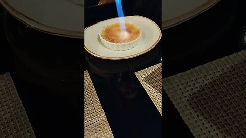 FOOD VLOG - Crème Brûlée dessert prepared on our table - RESTAURANT BLOG #shorts