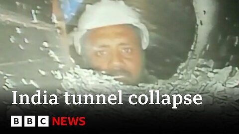 Uttarakhand tunnel collapse: First video of trapped Indian workers - BBC News