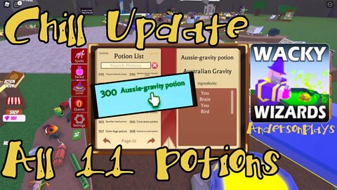 AndersonPlays Roblox Wacky Wizards Chill Update All Potions - Wacky Wizards Potion 300!