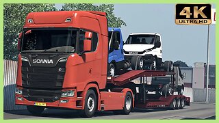 Scania R580 V8 transporting Iveco Daily | Euro Truck Simulator 2 “4K” Gameplay