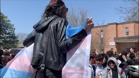 High School Students Cheer After Peer Rips Trans Flag from Lone Protester