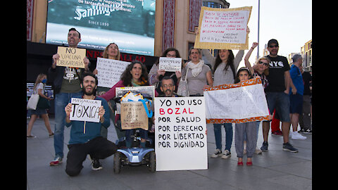 Concentración anticoronaTUFO en Madrid, plaza de callao 6 de junio de 2020