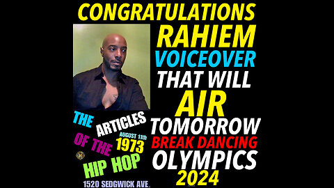 NIMH #801 Rahiem Commercial VoiceOver for the Olympics Breakdancing Category