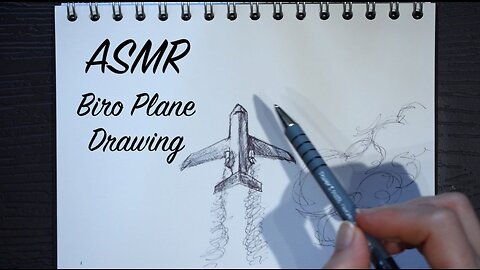ASMR Quietly Sketching Next to You (No Talking) | Biro Drawing Plane