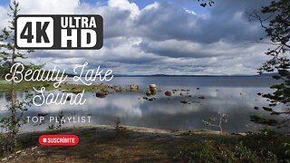 Lake Sounds for Sleeping Shaded by Cotton Clouds at Noon | Peaceful Sound Studio