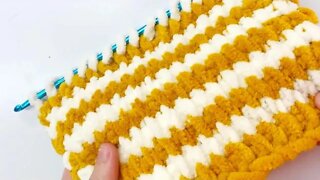 🧶Super Easy Tunisian Crochet Baby Blanket