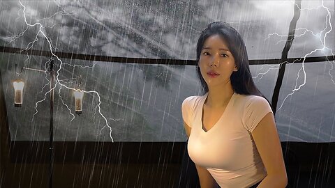 Camping Alone in the Clouds with Heavy Rain☔, Thunder and Lightning⚡ Am I Shivering..?😭 | SoloㅣASMR
