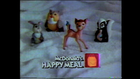 July 31, 1988 - 'Bambi' Happy Meal Toys at McDonald's