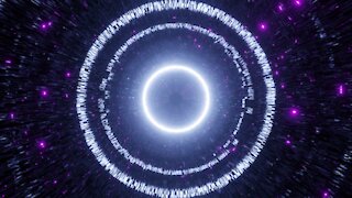 FREE background video vj loop | glowing reflection neon tunnel fly through