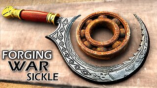 Turning Rusted Bearings into a DAMASCUS SICKLE