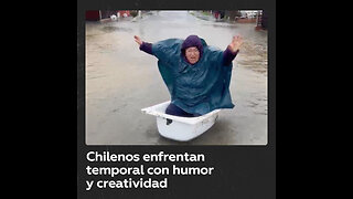 Chilenos afrontan con humor e ingenio el mal tiempo en el país