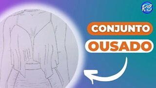 Conjunto Ousado de Saia e Blusa-S.O.S da modelagem - EP221