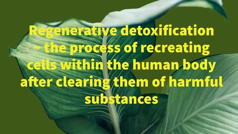 Regenerative detoxification. What is it?