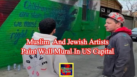 Street artists paint mural for Gaza in US capital